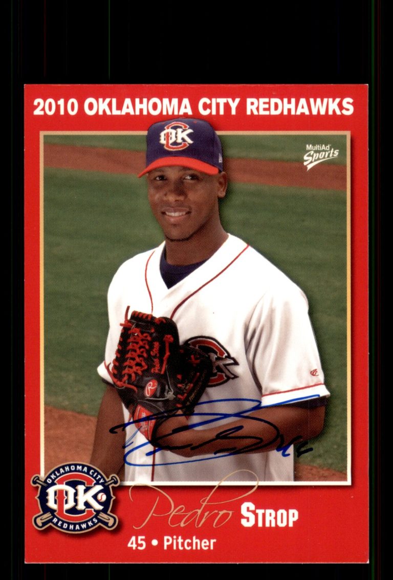 Signed Baseball Card Auto Pedro Strop 2010 MultiAd Oklahoma City RedHawks