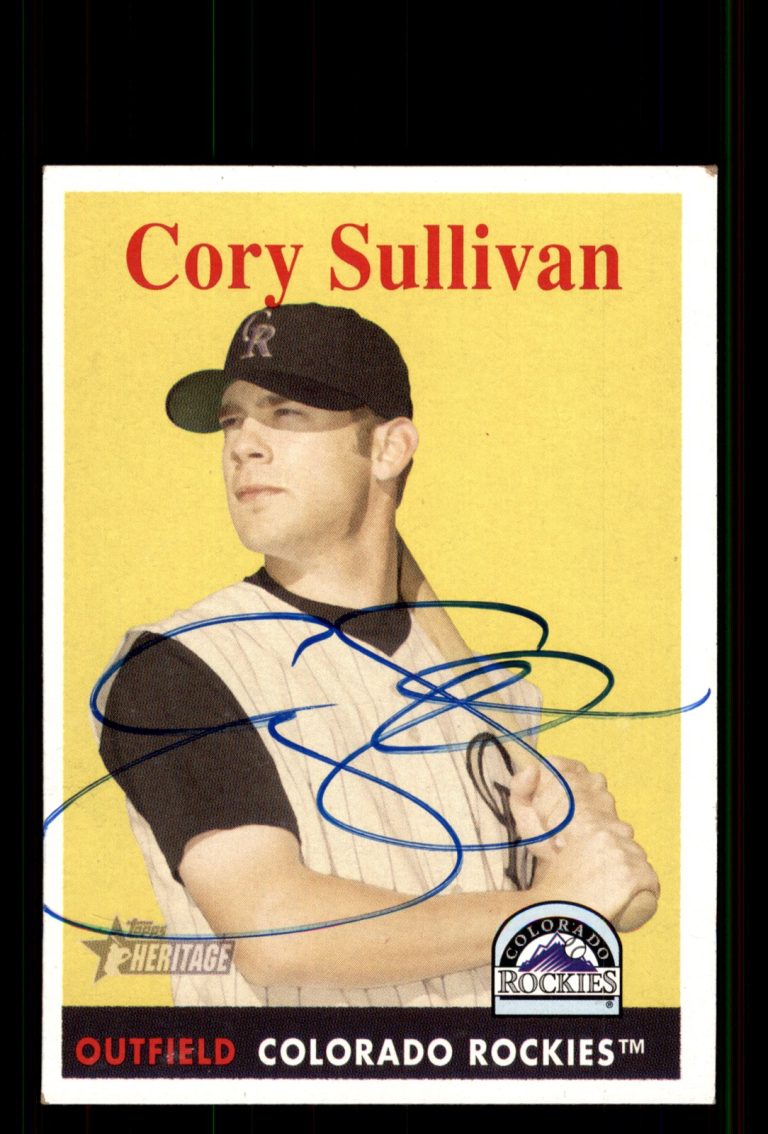 Signed Baseball Card Auto Cory Sullivan 2007 Topps Heritage #286 Rockies