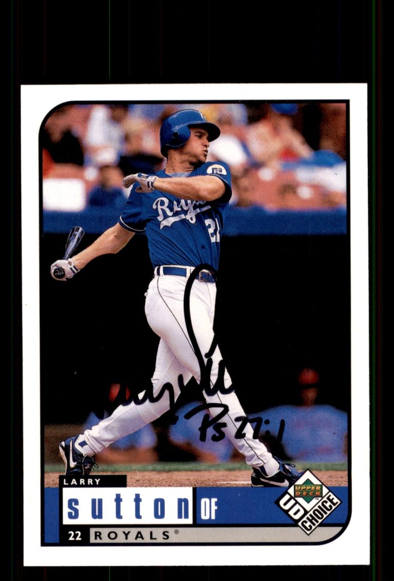 Signed Baseball Card Auto Larry Sutton 1999 UD Choice #94 Kansas City Royals