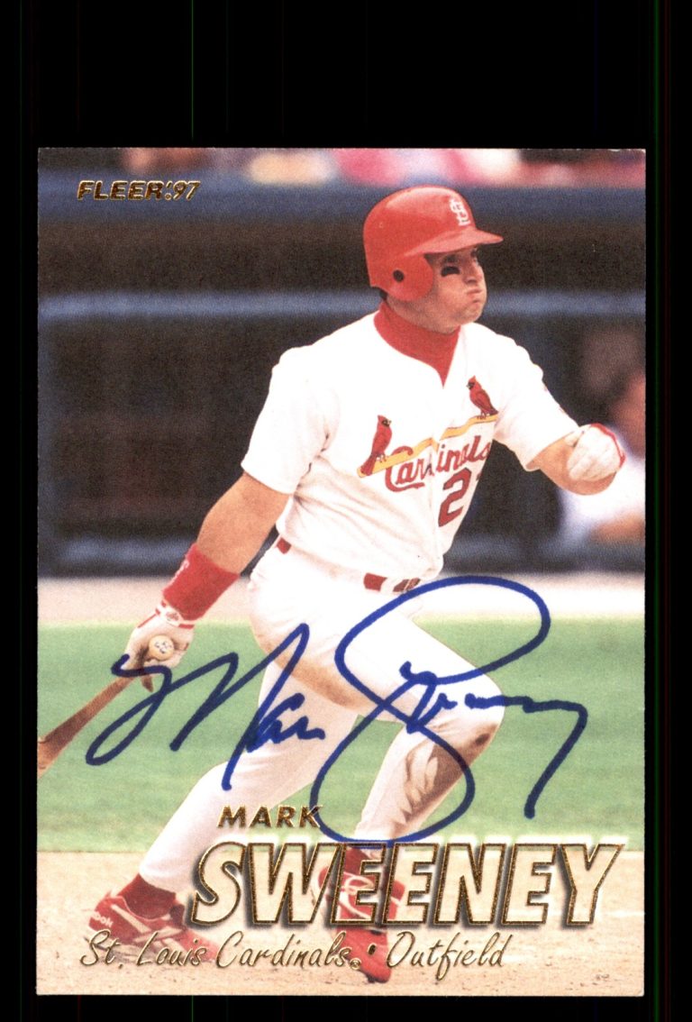 Signed Baseball Card Auto Mark Sweeney 1997 Fleer #454 St. Louis Cardinals