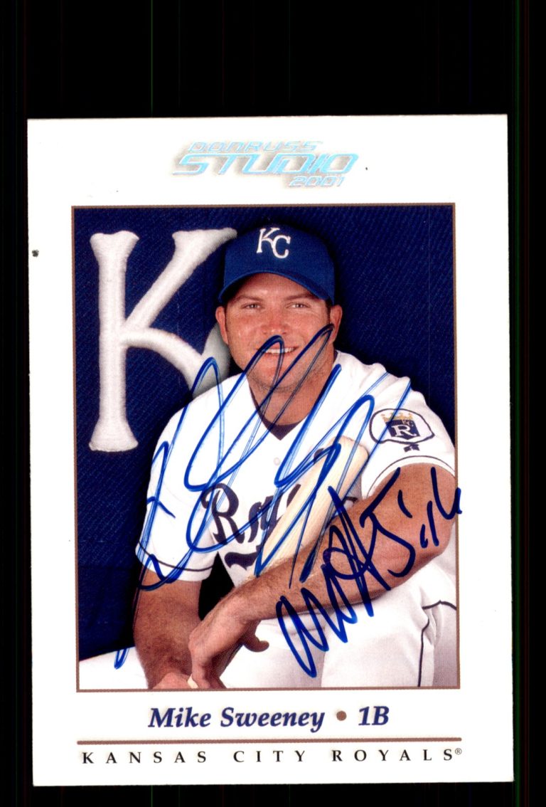Signed Baseball Card Auto Mike Sweeney 2001 Donruss Studio #75 Royals