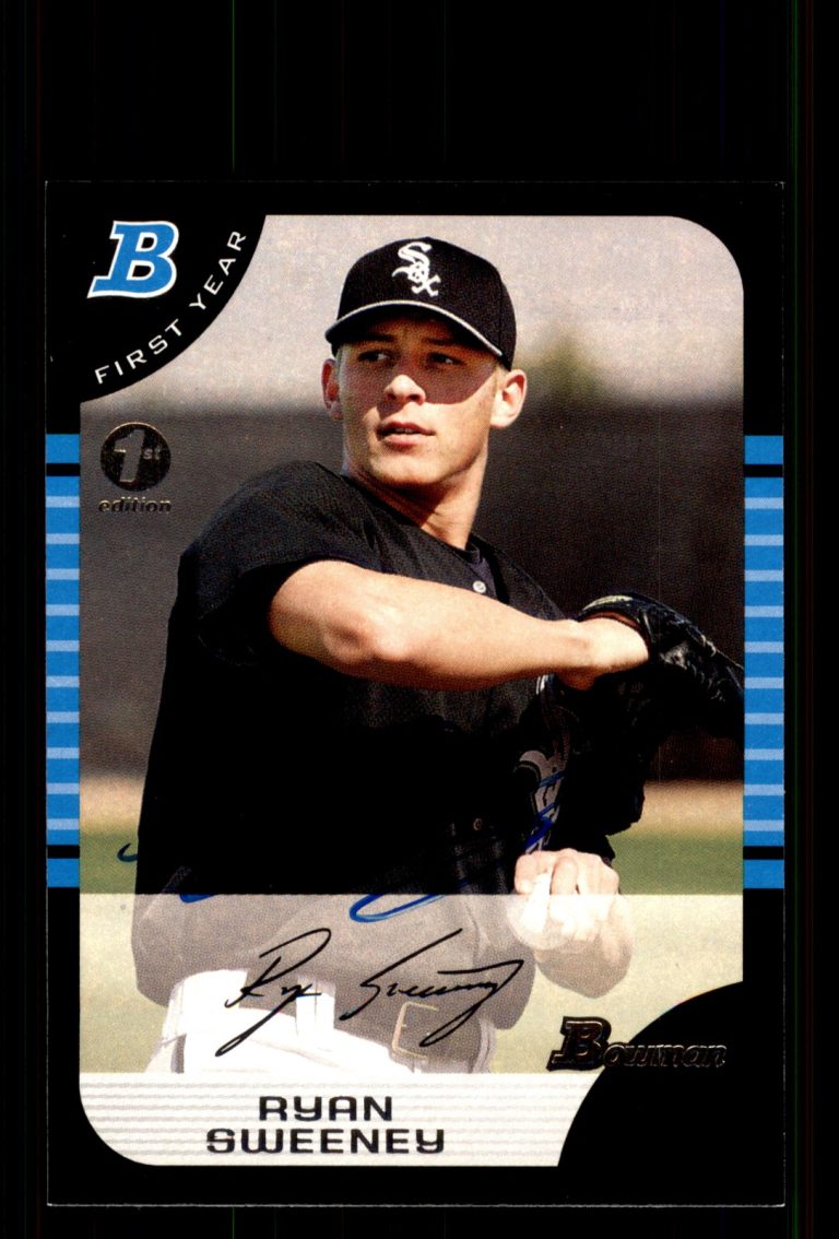 Signed Baseball Card Auto Ryan Sweeney 2005 Bowman #191 1st Ed.