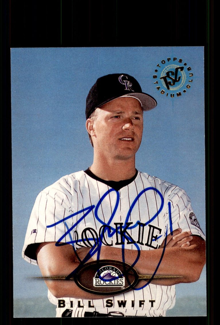 Signed Baseball Card Auto Bill Swift 1995 Stadium Club #554 Colorado Rockies