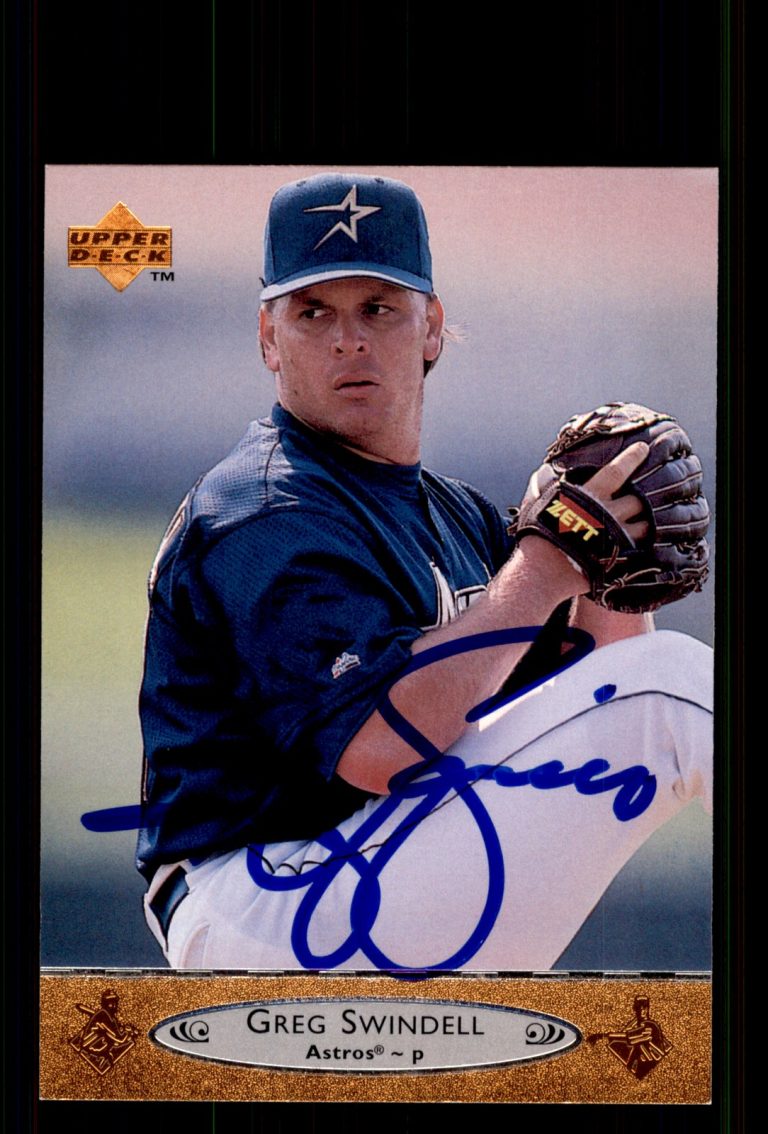 Signed Baseball Card Auto Greg Swindell 1996 Upper Deck #343 Houston Astros