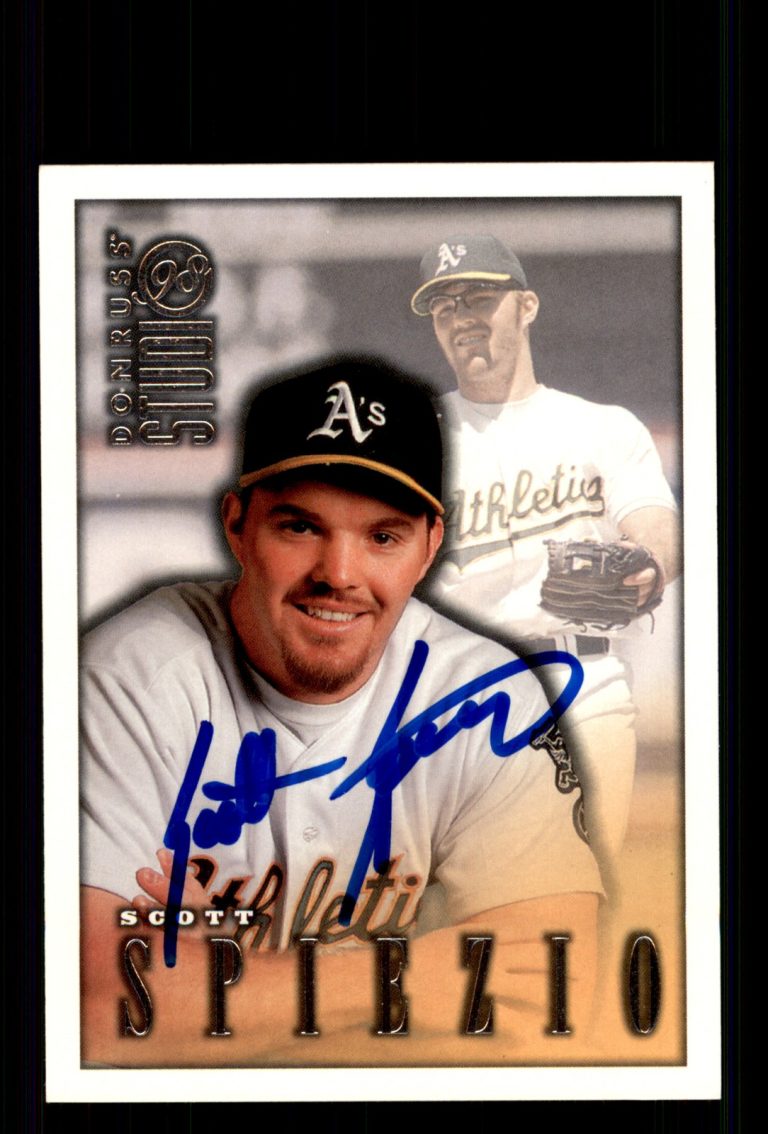 Signed Baseball Card Auto Scott Spiezio 1998 Studio #170 Oakland Athletics