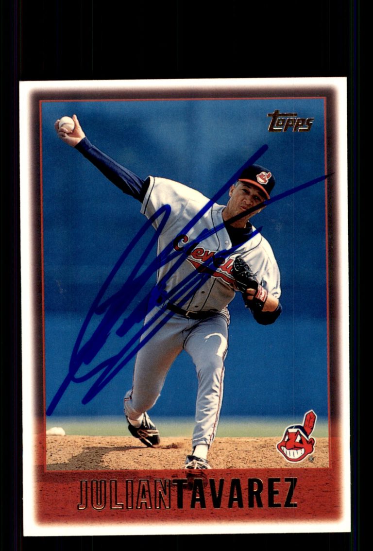 Signed Baseball Card Auto Julian Tavarez 1997 Topps #234 Cleveland Indians