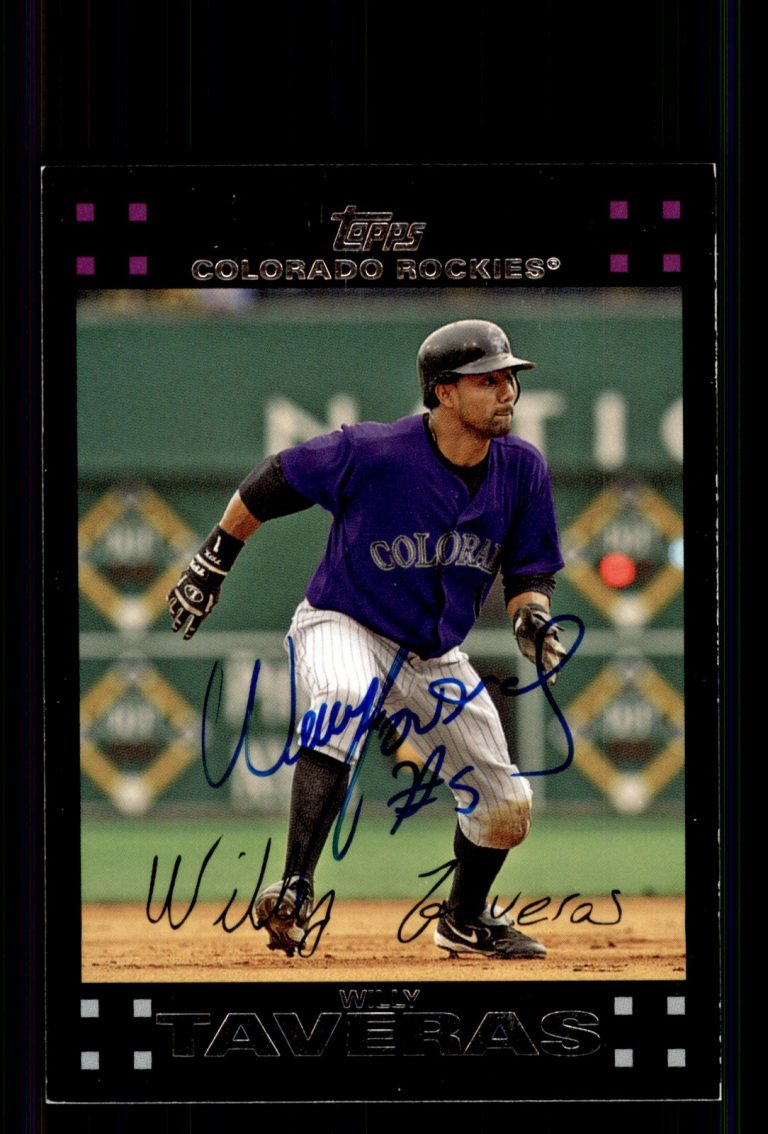 Signed Baseball Card Auto Willy Taveras 2007 Topps #94 Colorado Rockies