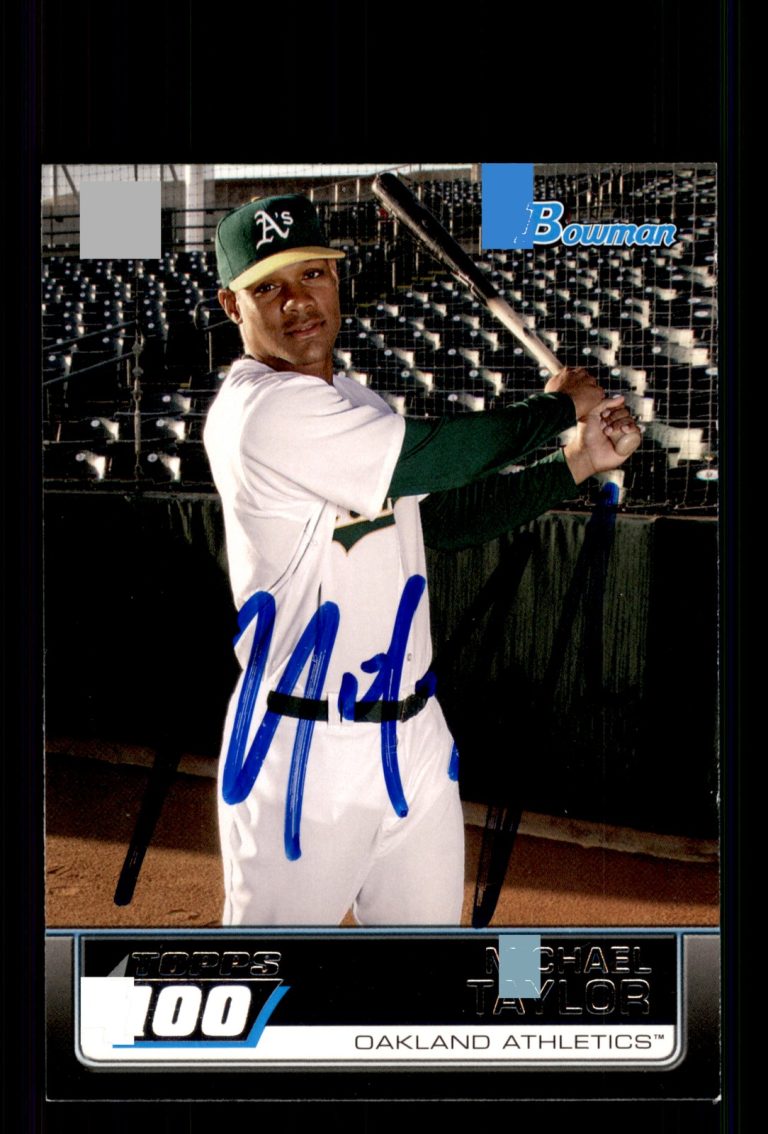 Signed Baseball Card Auto Michael Taylor 2011 Bowman #TP41 Oakland Athletics