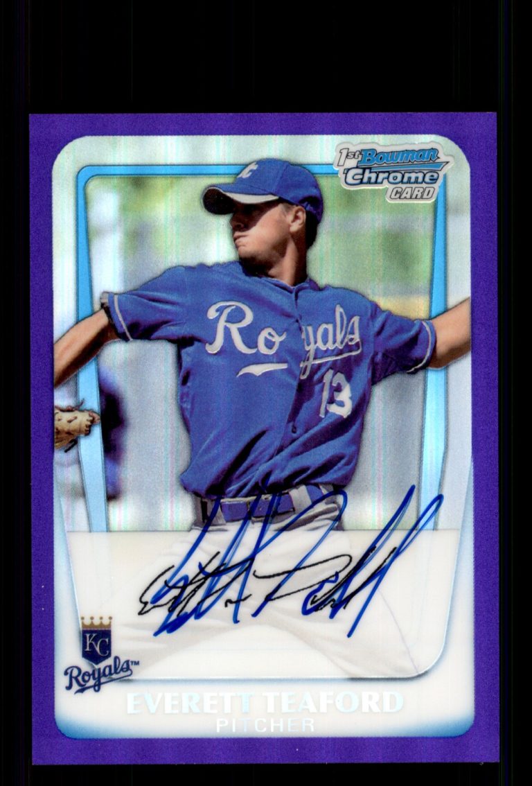 Signed Baseball Card Auto Everett Teaford 2011 Bowman Chrome #BCP20 Royals /700