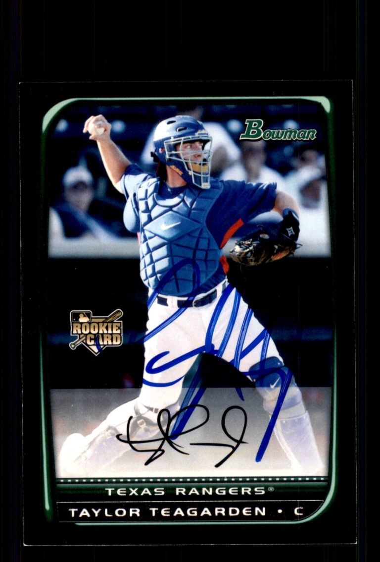 Signed Baseball Card Auto Taylor Teagarden 2008 Bowman Draft #BDP35 Rangers