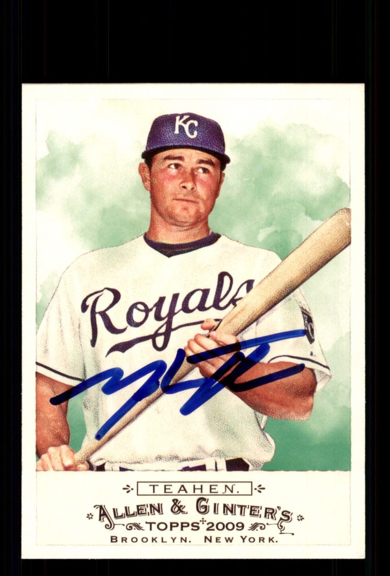 Signed Baseball Card Auto Mark Teahen 2009 Topps Allen & Ginter #242 Royals