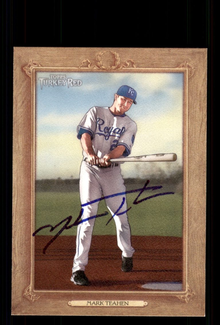 Signed Baseball Card Auto Mark Teahen 2007 Topps Turkey Red #181 Royals