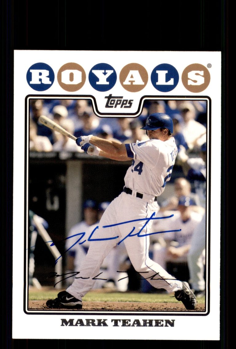 Signed Baseball Card Auto Mark Teahen 2008 Topps #210 Kansas City Royals