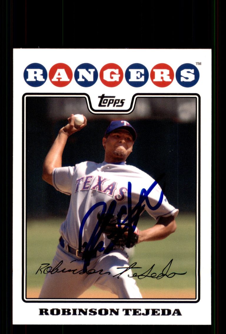Signed Baseball Card Auto Robinson Tejeda 2008 Topps #19 Texas Rangers