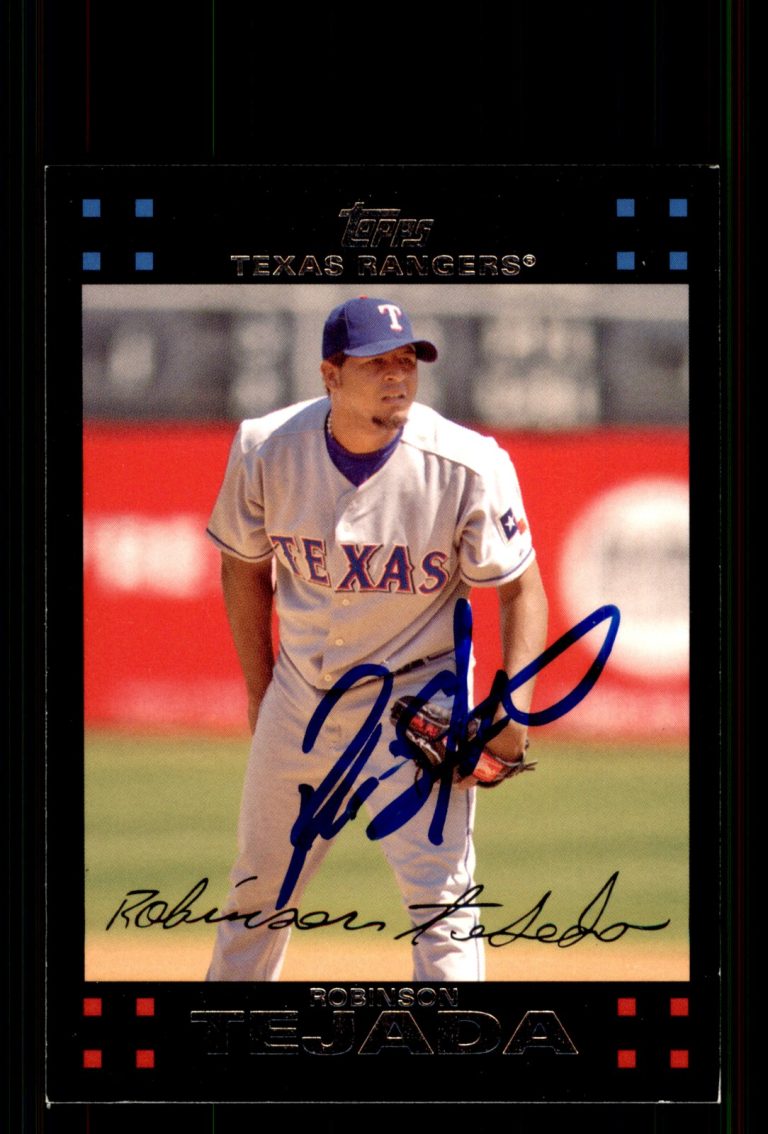 Signed Baseball Card Auto Robinson Tejeda 2007 Topps #221 Texas Rangers