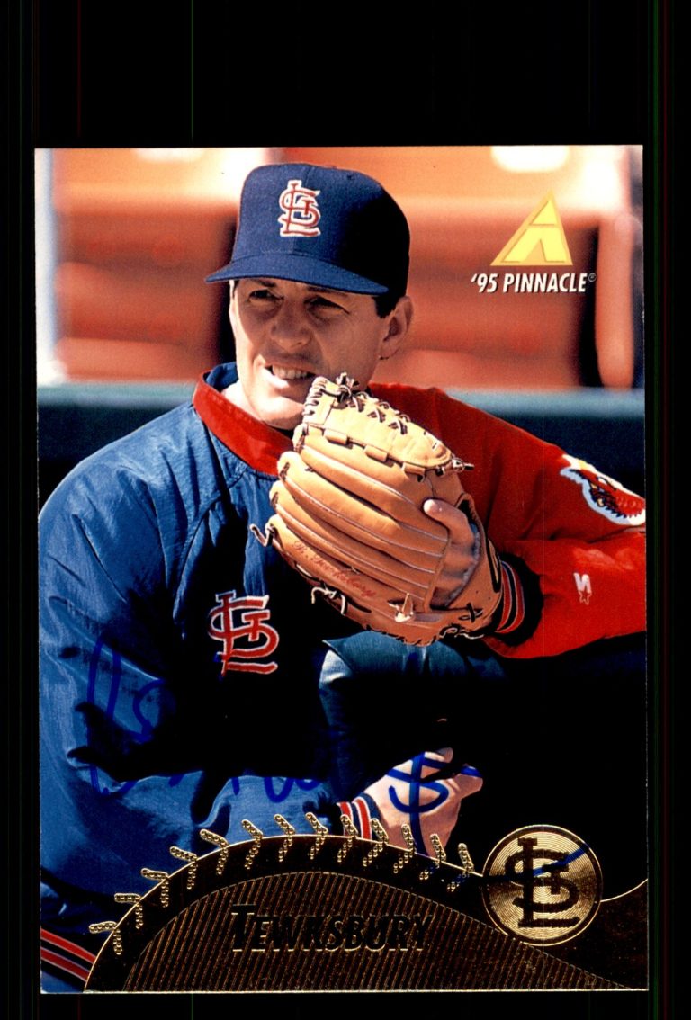 Signed Baseball Card Auto Bob Tewksbury 1995 Pinnacle #236 St. Louis Cardinals