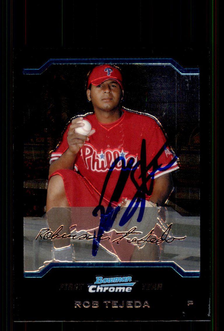 Signed Baseball Card Auto Rob Tejeda 2004 Bowman Chrome #290 Phillies
