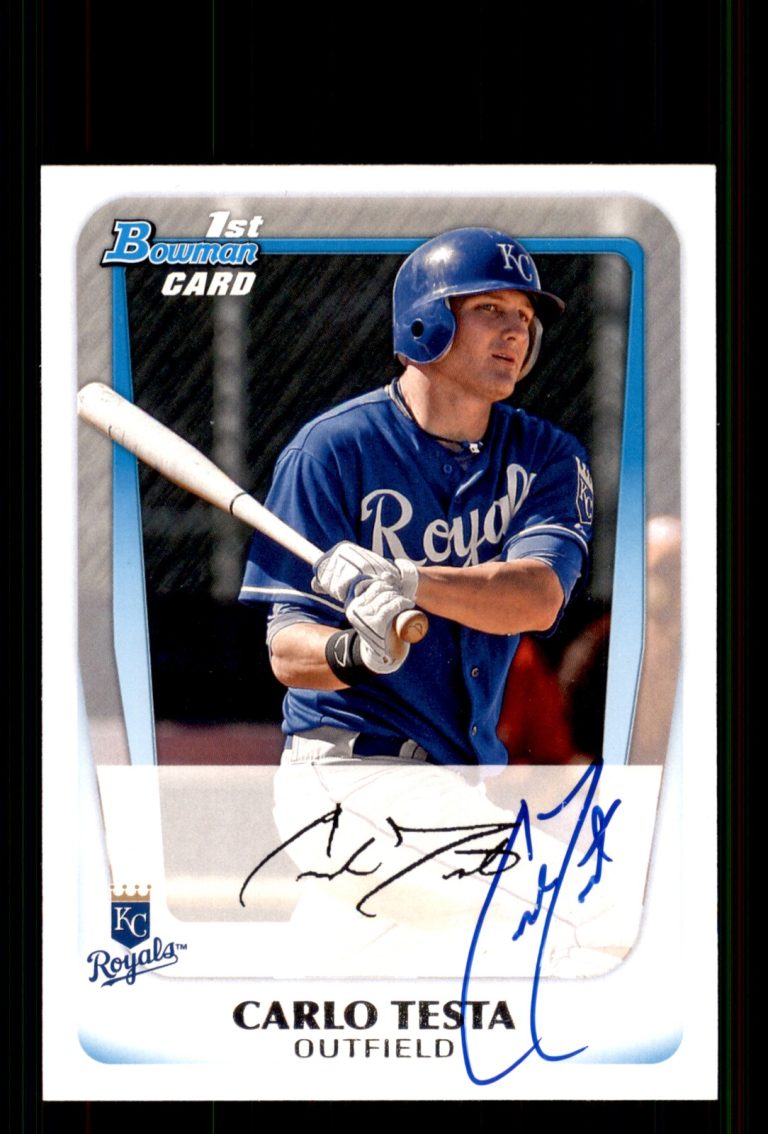 Signed Baseball Card Auto Carlo Testa 2011 Bowman #BP9 Kansas City Royals