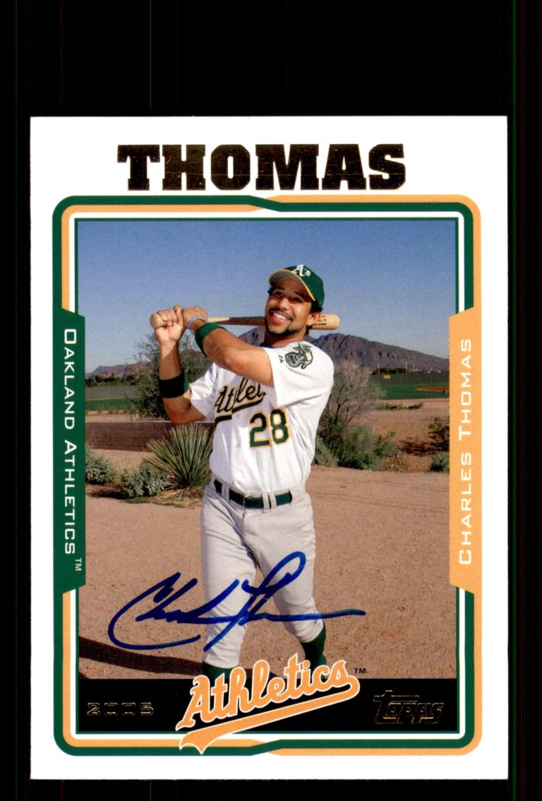 Signed Baseball Card Auto Charles Thomas 2005 Topps #371 Oakland Athletics