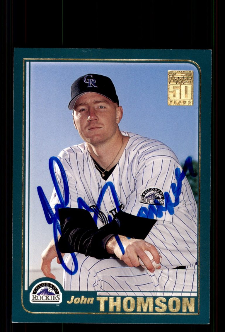Signed Baseball Card Auto John Thomson 2001 Topps #474 Colorado Rockies
