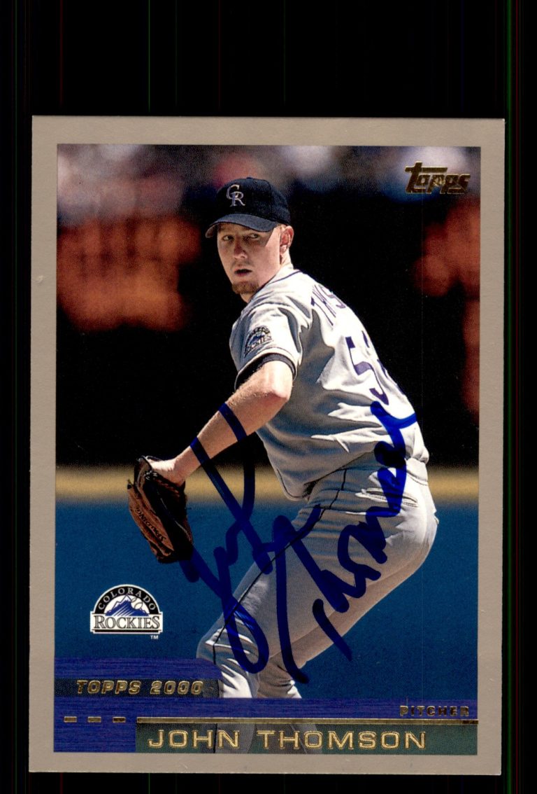 Signed Baseball Card Auto John Thomson 2000 Topps #371 Colorado Rockies