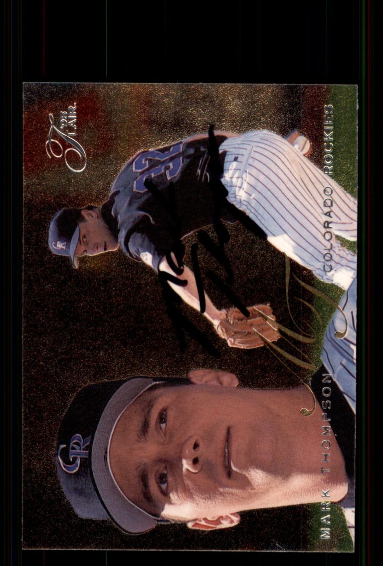 Signed Baseball Card Auto Mark Thompson 1995 Flair #347 Colorado Rockies