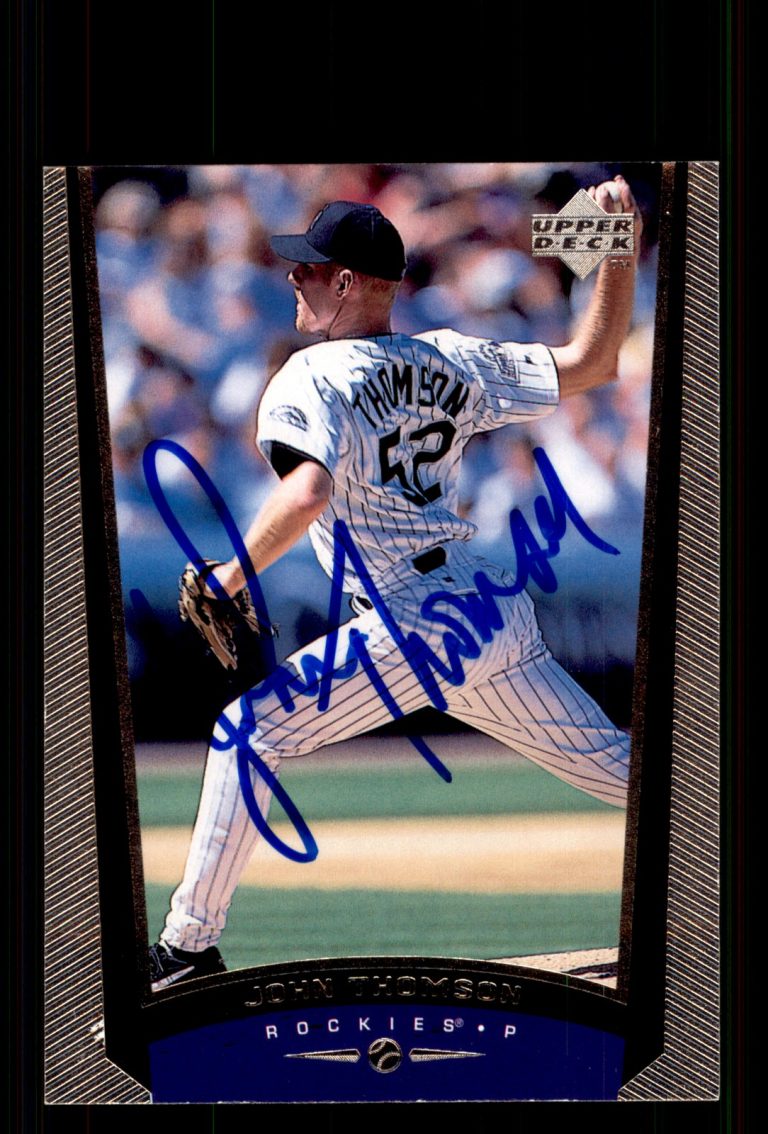 Signed Baseball Card Auto John Thomson 1999 Upper Deck #91 Colorado Rockies