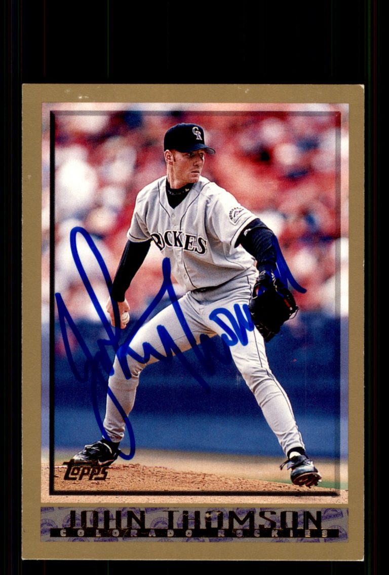 Signed Baseball Card Auto John Thomson 1998 Topps #26 Colorado Rockies