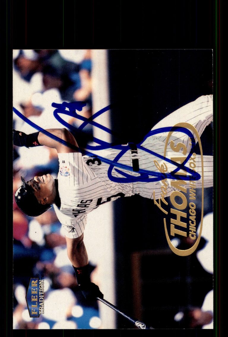Signed Baseball Card Auto Frank Thomas 1998 Fleer Tradition #35 White Sox
