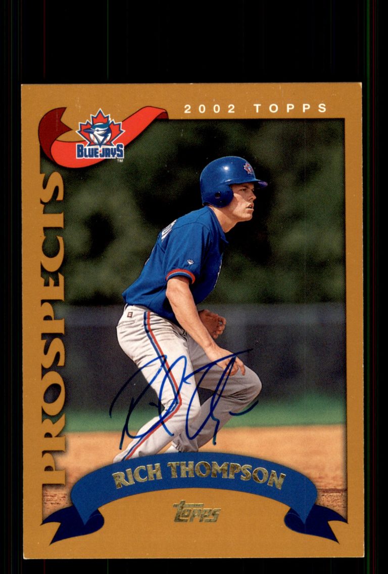 Signed Baseball Card Auto Rich Thompson 2002 Topps #689 Toronto Blue Jays