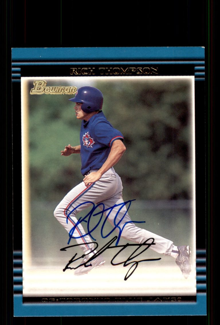 Signed Baseball Card Auto Rich Thompson 2002 Bowman #174 Toronto Blue Jays