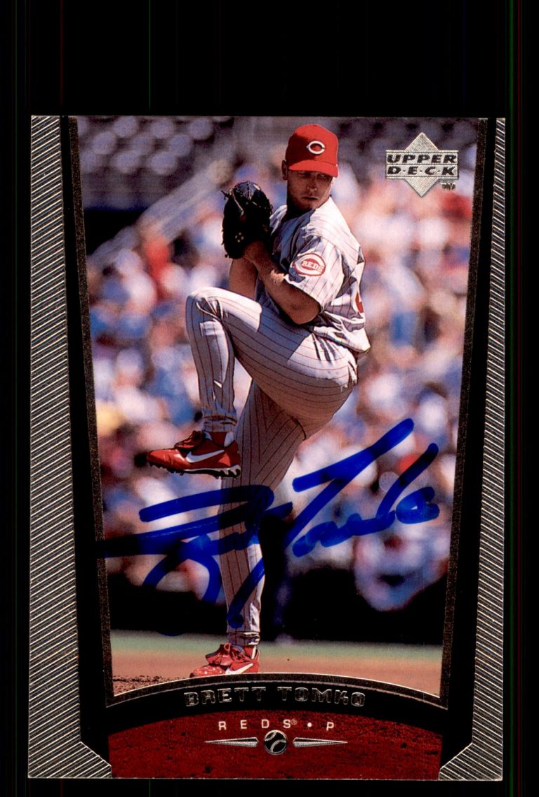 Signed Baseball Card Auto Brett Tomko 1999 Upper Deck #75 Cincinnati Reds