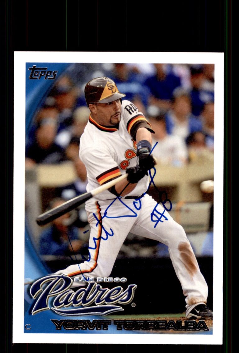 Signed Baseball Card Auto Yorvit Torrealba 2010 Topps Update #US-217 Padres