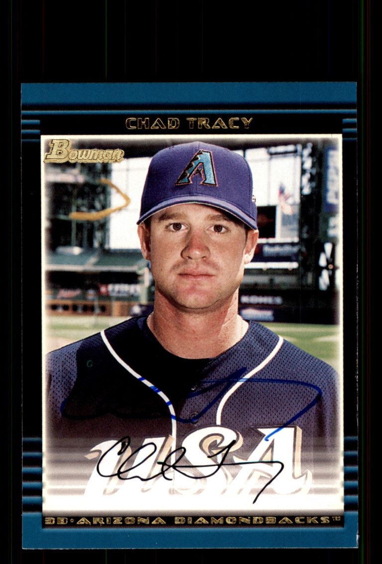 Signed Baseball Card Auto Chad Tracy 2002 Bowman Draft #BDP134 Diamondbacks