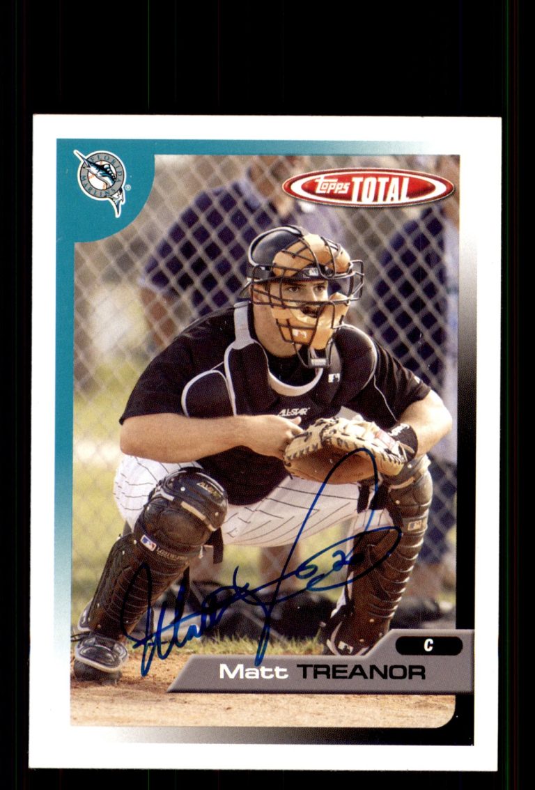 Signed Baseball Card Auto Matt Treanor 2005 Topps Total #489 Florida Marlins