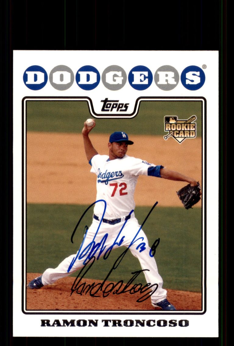 Signed Baseball Card Auto Ramon Troncoso 2008 Topps #563 Los Angeles Dodgers