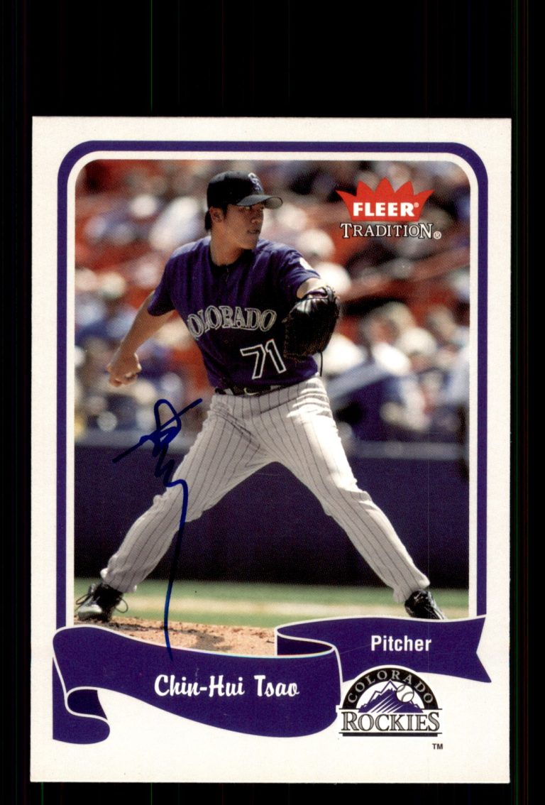 Signed Baseball Card Auto Chin-Hui Tsao 2004 Fleer Tradition #251 Rockies