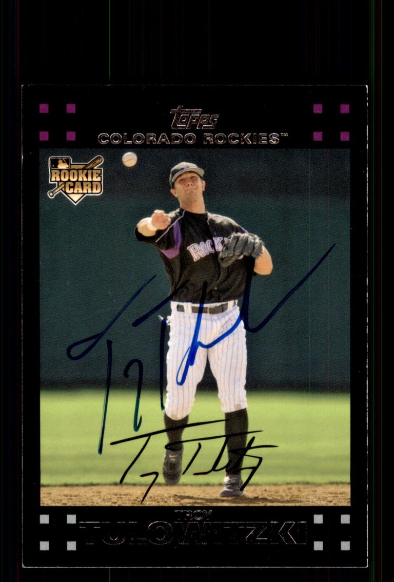 Signed Baseball Card Auto Troy Tulowitzki 2007 Topps #135 Colorado Rockies