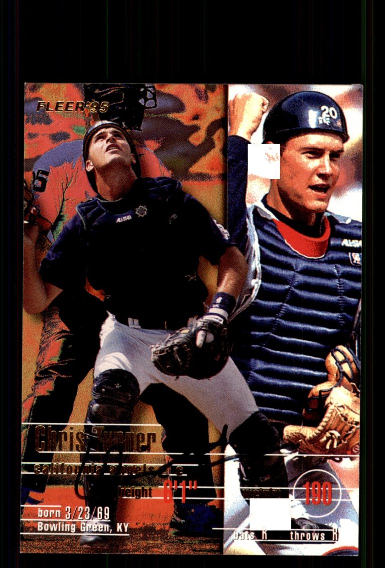 Signed Baseball Card Auto Chris Turner 1995 Fleer #237 California Angels