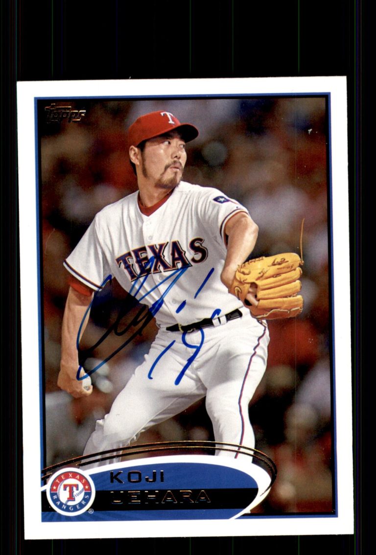 Signed Baseball Card Auto Koji Uehara 2012 Topps #171a Texas Rangers