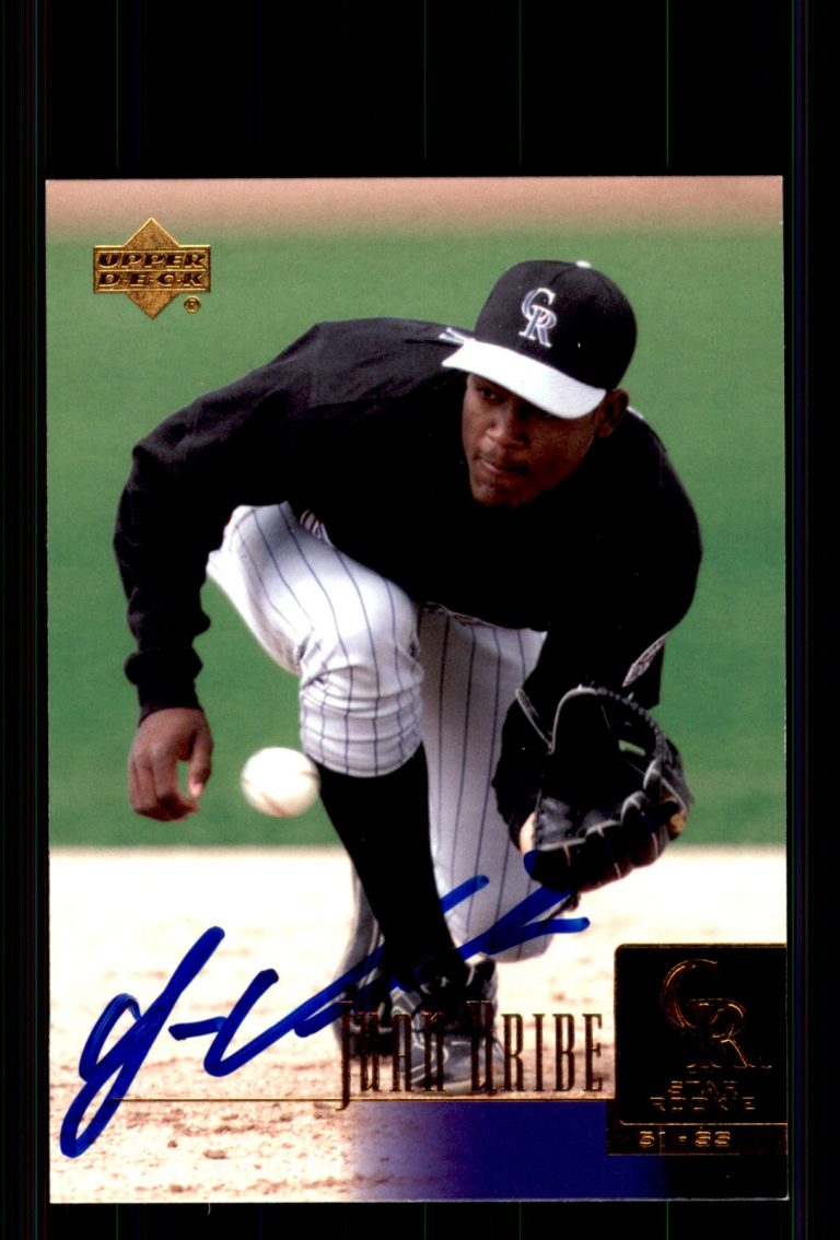 Signed Baseball Card Auto Juan Uribe 2001 Upper Deck #291 Colorado Rockies