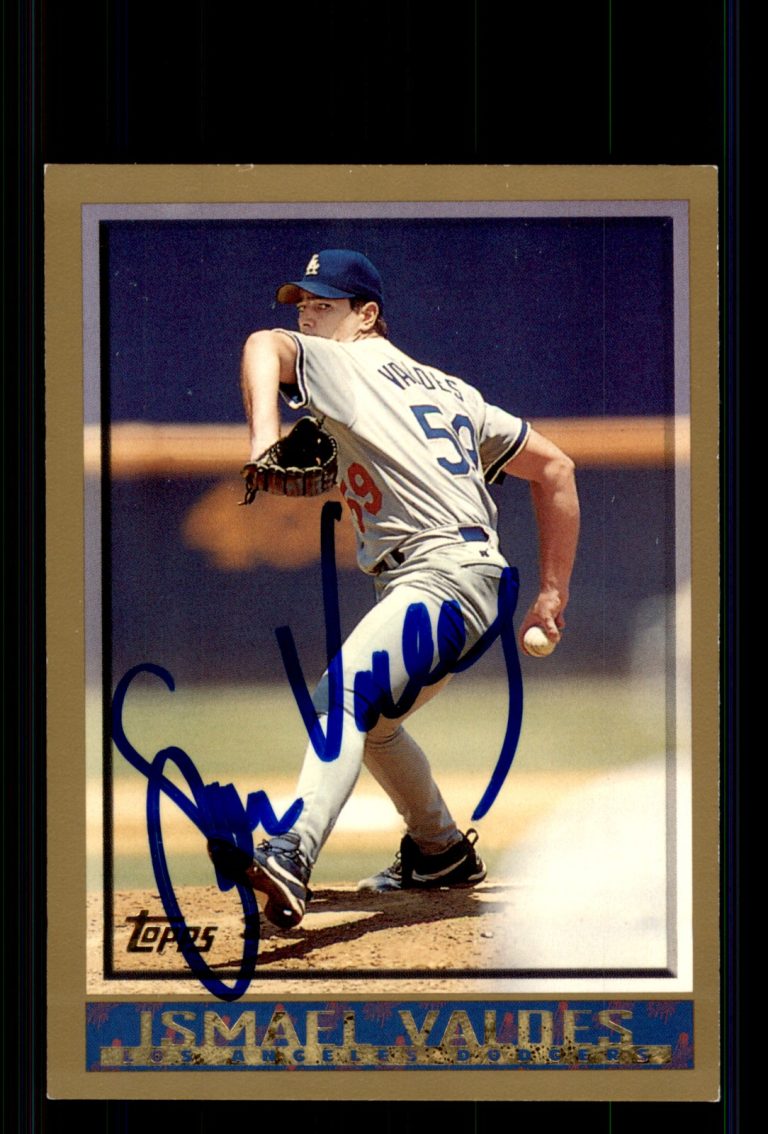 Signed Baseball Card Auto Ismael Valdes 1998 Topps #357 Los Angeles Dodgers