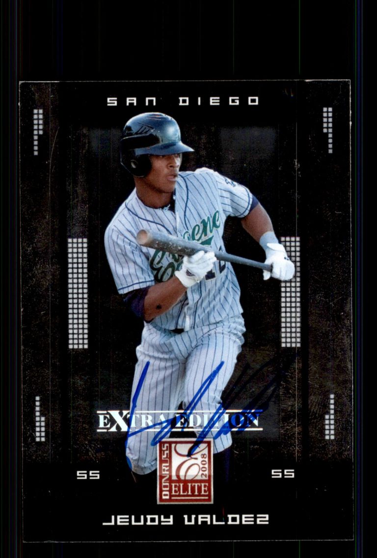 Signed Baseball Card Auto Jeudy Valdez 2008 Donruss Elite Extra Edition #50