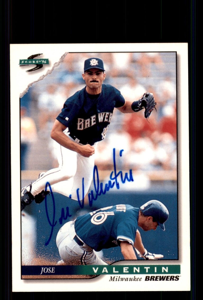 Signed Baseball Card Auto Jose Valentin 1996 Score #184 Milwaukee Brewers