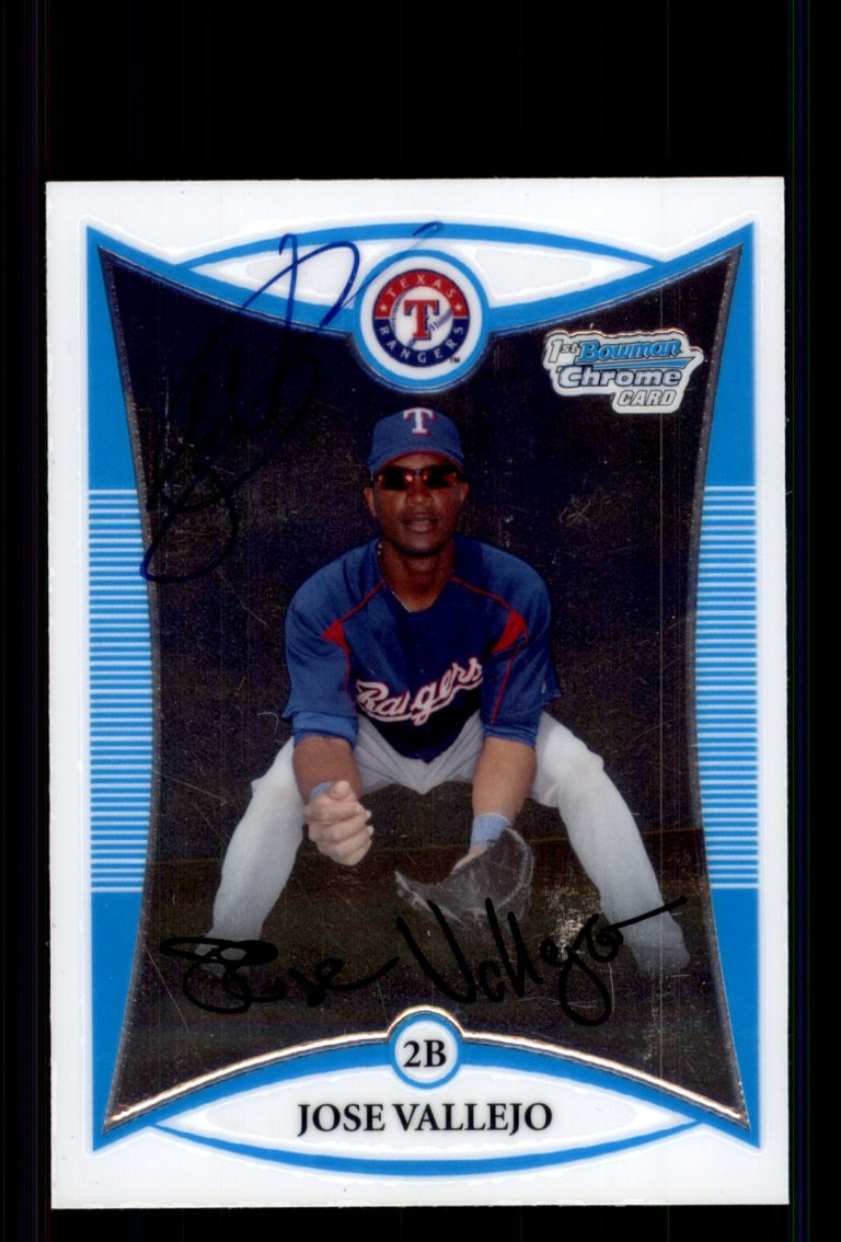 Signed Baseball Card Auto Jose Vallejo 2008 Bowman Chrome #BCP215 Texas Rangers