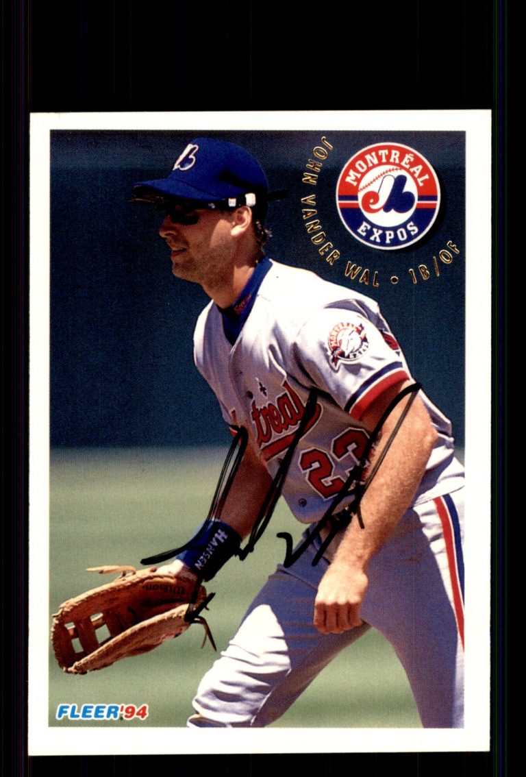 Signed Baseball Card Auto John Vander Wal 1994 Fleer #553 Montreal Expos