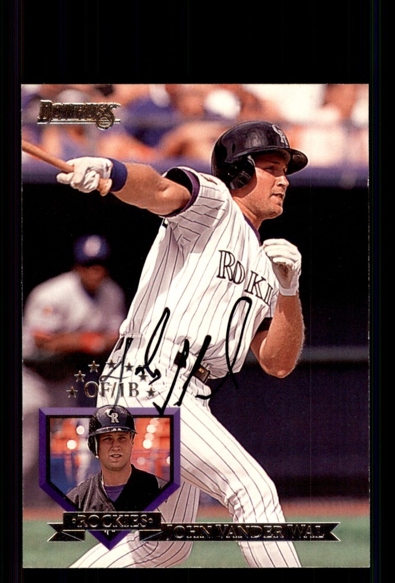 Signed Baseball Card Auto John Vander Wal 1995 Donruss #73 Colorado Rockies