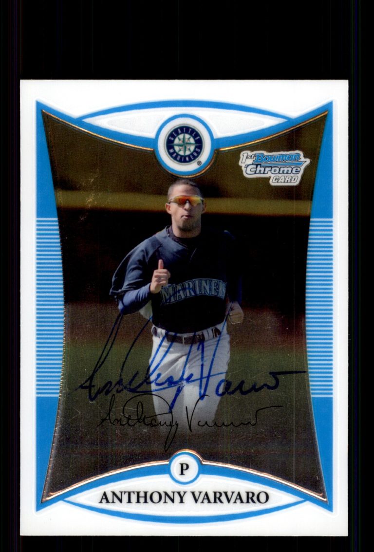 Signed Baseball Card Auto Anthony Varvaro 2008 Bowman Chrome #BCP204 Mariners