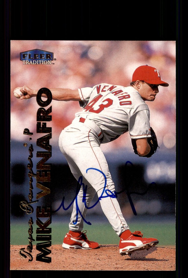 Signed Baseball Card Auto Mike Venafro 1999 Fleer Tradition Update #U-45 Rangers