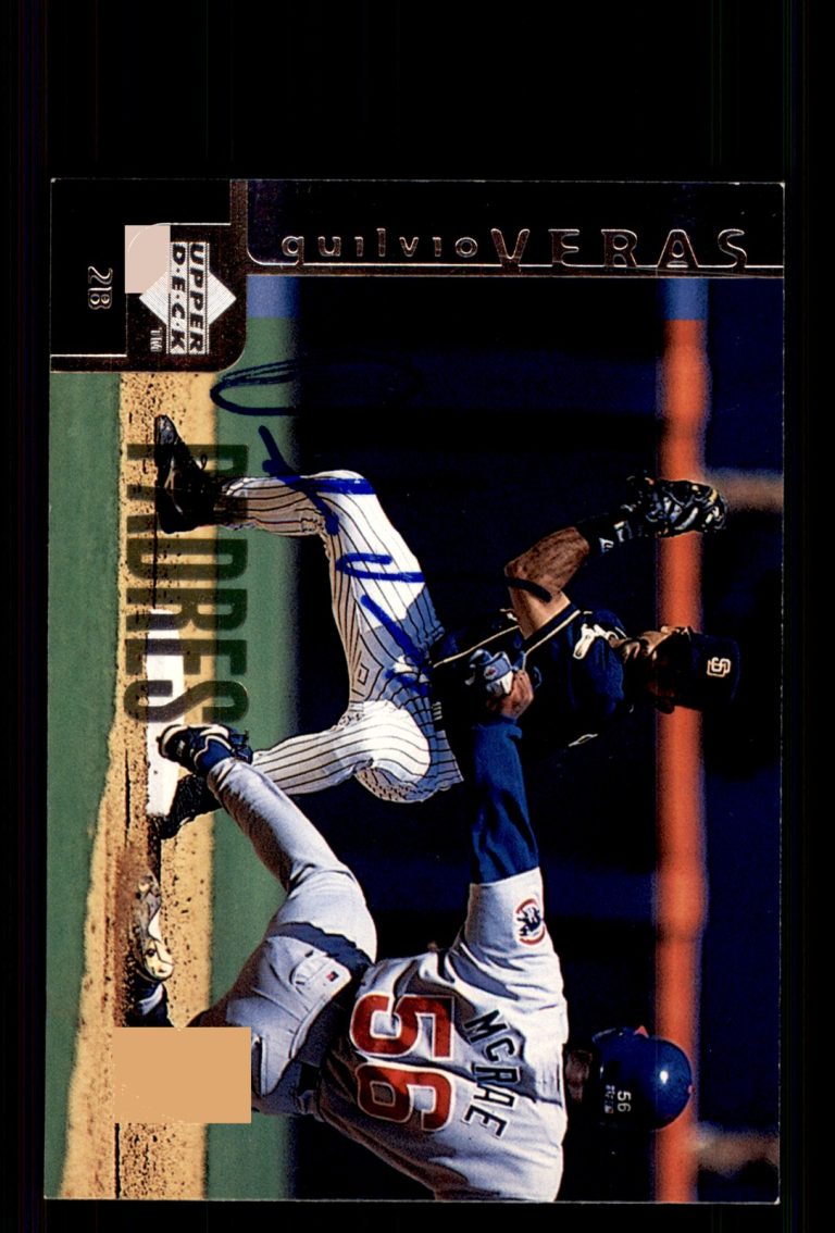 Signed Baseball Card Auto Quilvio Veras 1998 Upper Deck #209 San Diego Padres